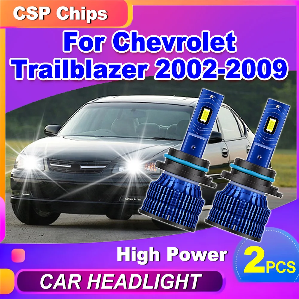 

2 шт. светодиодные фары Canbus без ошибок, 150 Вт, светодиодные фары с чипами CSP, автомобильные фары 6000K белого цвета для Chevrolet Trailblazer 2002-2009 гг.