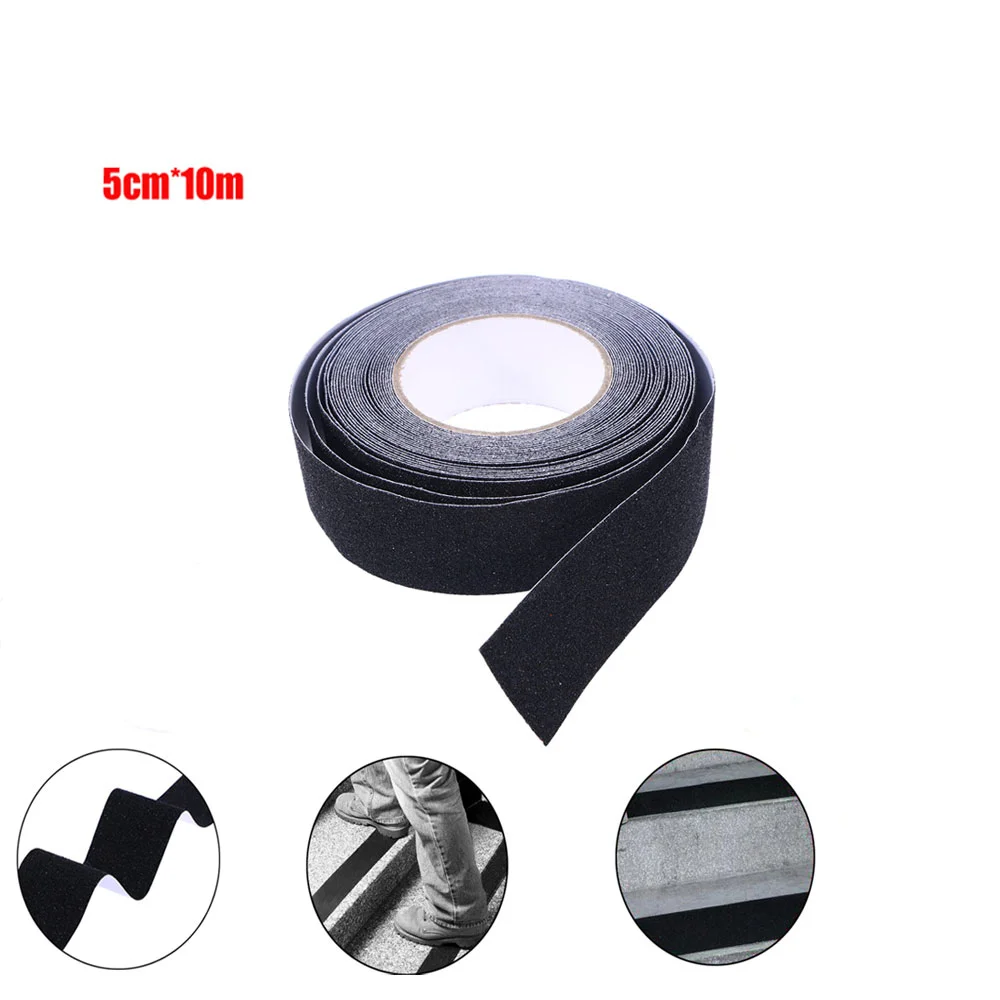 

10M Anti Tape Black Strong Self Adhesive Backing Prevent Falls Accidents Slippery Floors Steps Fits Staircase Treads