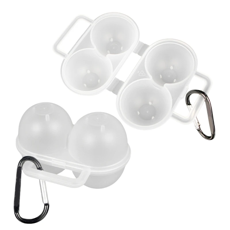 

2Pcs Outdoor Portable Eggs Box 2 Plastic Eggs Storage Container Easy Carry