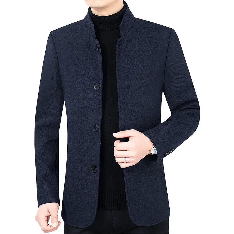 Blazers de lana para hombre, chaquetas informales de negocios, abrigos de mezcla de lana, trajes ajustados, ropa de otoño, novedad