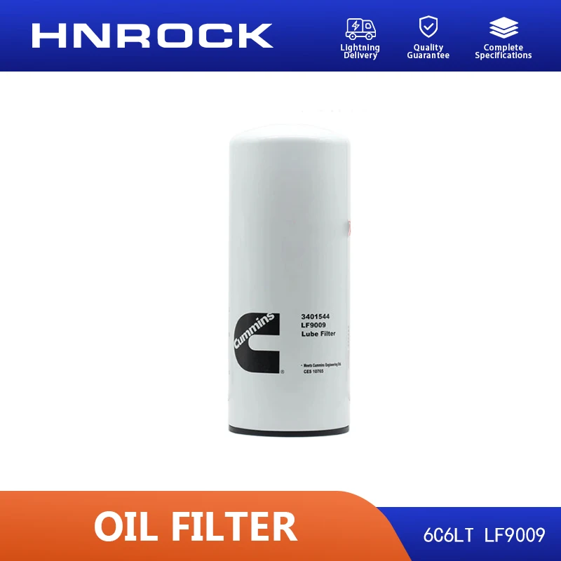 Nuevo cartucho de filtro de aceite HNROCK LF9009 filtro de motor 6C6LT adecuado para grupos generadores y maquinaria de construcción