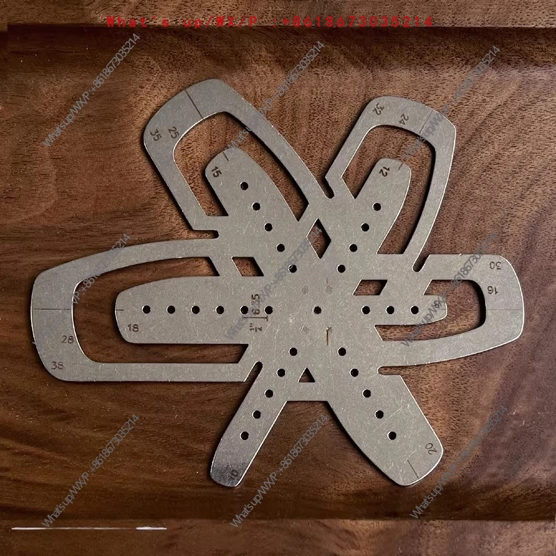 尾定規付き正方形、ベルト角丸テンプレート手作りdiy革製作ツール、ステンレス鋼t07