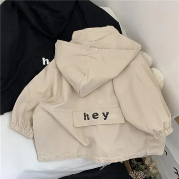 Kids Hooded Jacket 2 2025 New Spring Boys Girls Hooded Jacket Children Toddler Autumn Cartoon Zipper Shirt Fall Baby Boy Letters Fashion Clothing 2