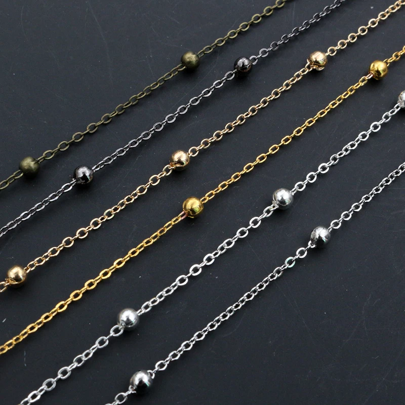 5 Meters/lot 3.5mm Ball Chains Bronze Gold Silver Color Handmade Necklace Bracelet DIY Jewelry Making Findings Accessories