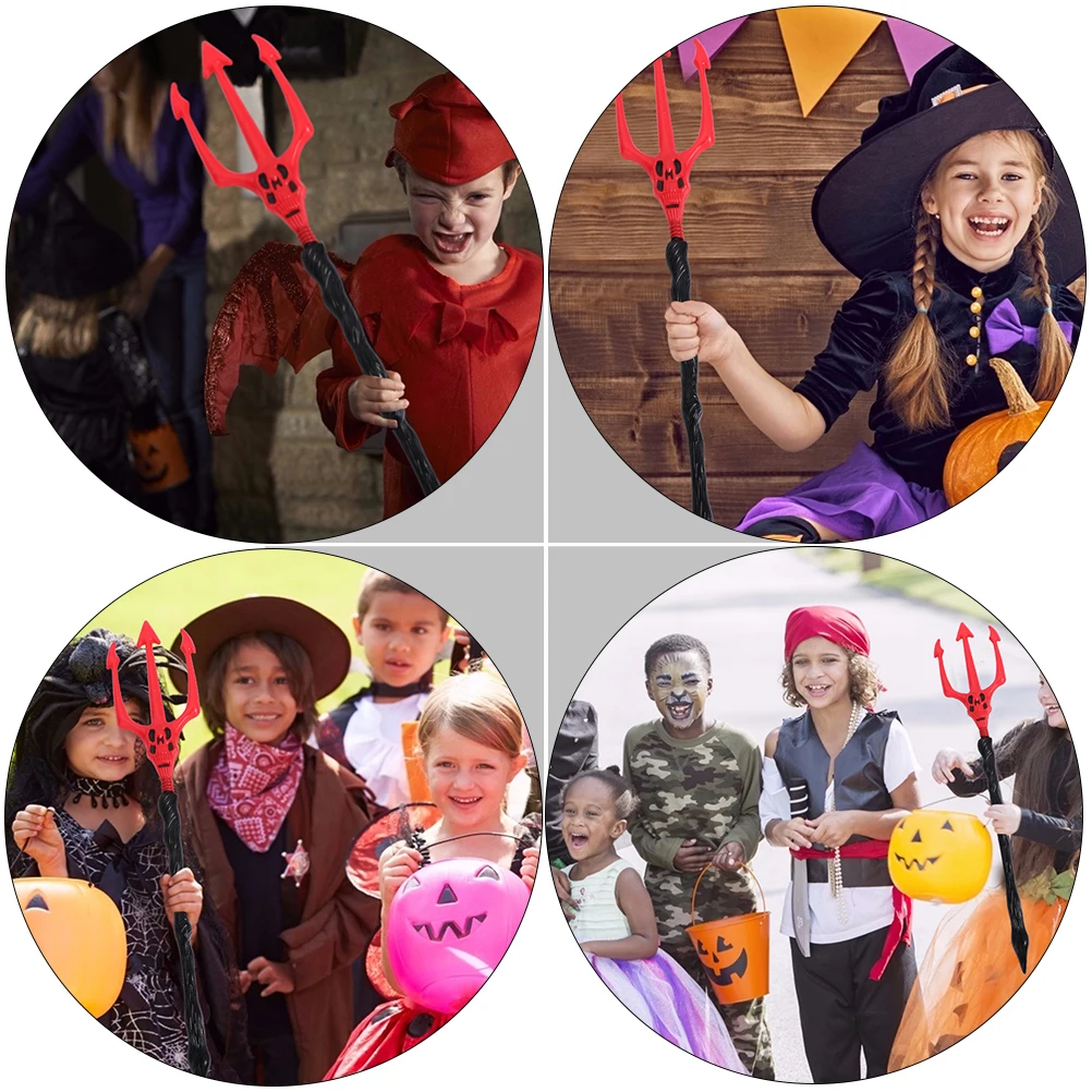 

2Pcs Simulation Weaponry Trident Props for Halloween Costume Party Festival Cosplay Stage Performance Devil Fork Accessory