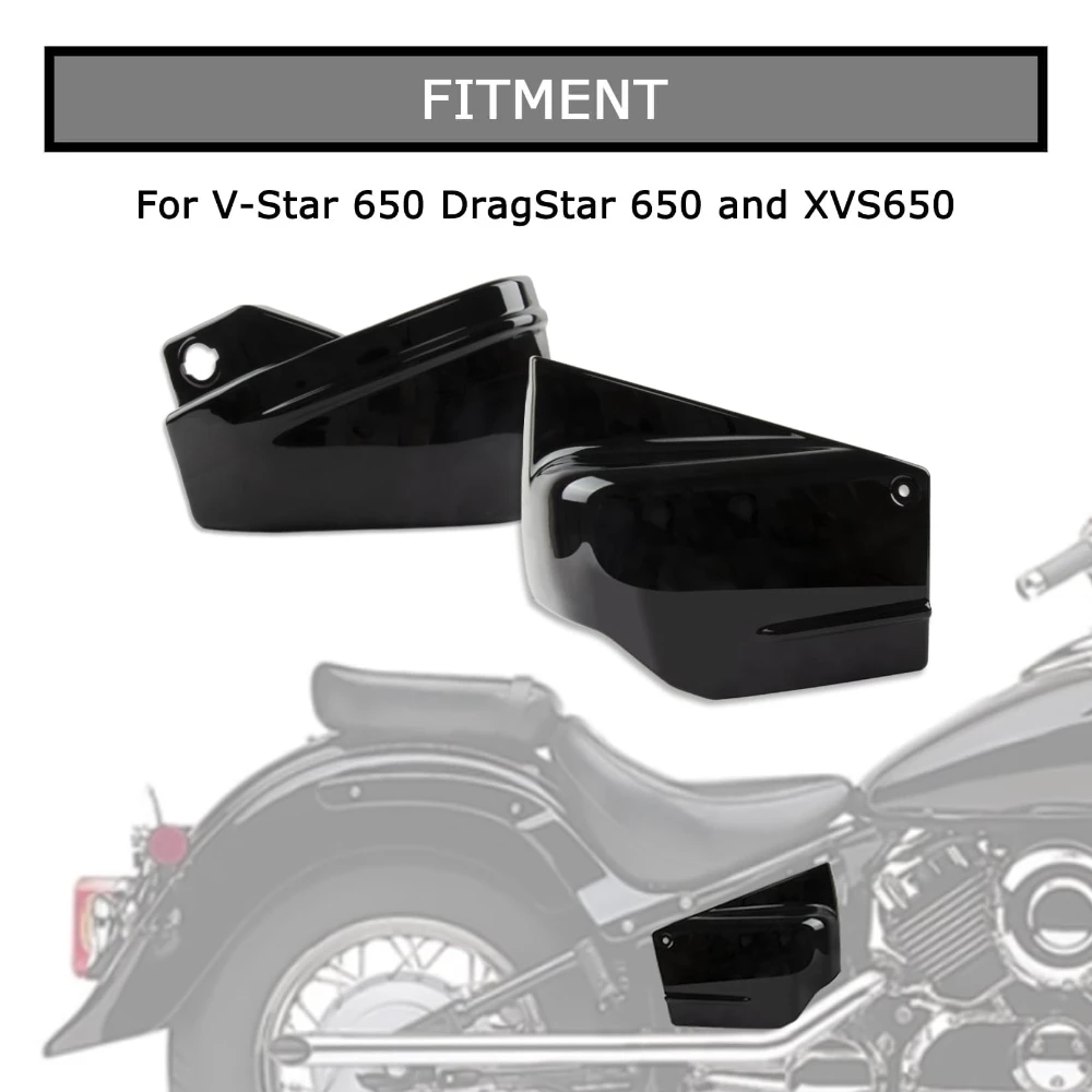 Black Motorcycle Battery Side Covers Left & Right Panels For Yamaha V-Star 650 DragStar XVS650 XVS650A Custom Classic All Years