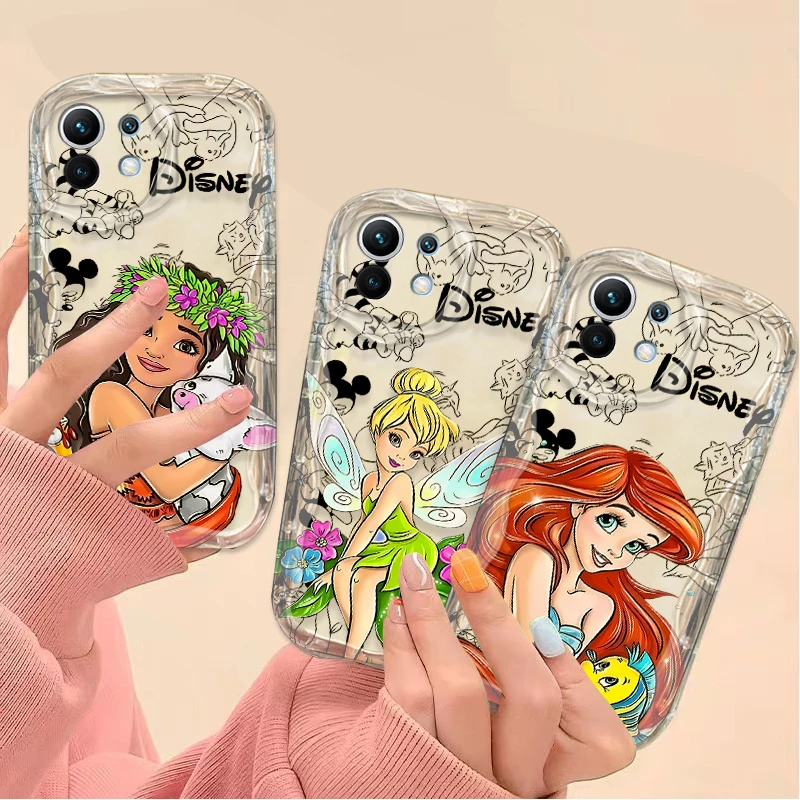 Disney Princess Wave TPU Case For Xiaomi 14T 13T 12T 13 12 11 11i Lite 5G 10T POCO X5 X6 Pro X3 NFC X4 GT F3 F4 F5 F6 M6 M5S C65