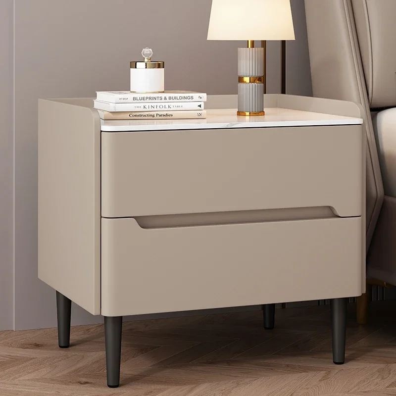 

Slate bedside table all solid wood simple modern light luxury high-end home bedroom storage bedside table small apartment