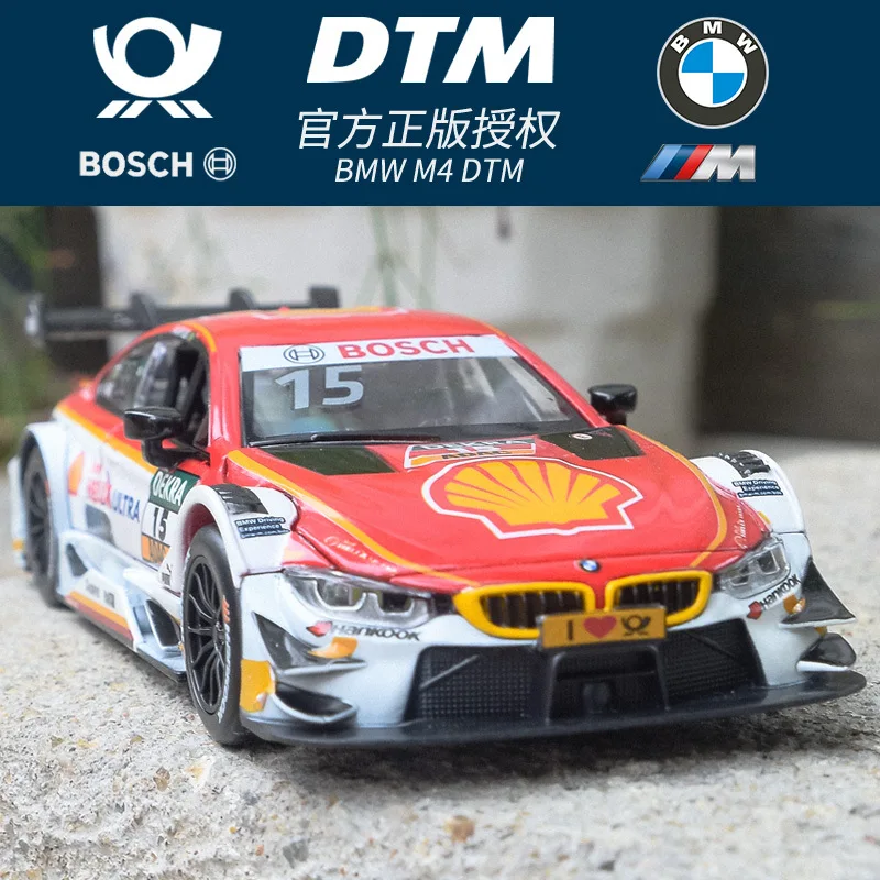 1:32 BMW M4 DTM Racing Car Model Toy Alloy Diecast with Sound Light Pull Back Model Car Collection Toy for Boys Holiday Gift A25