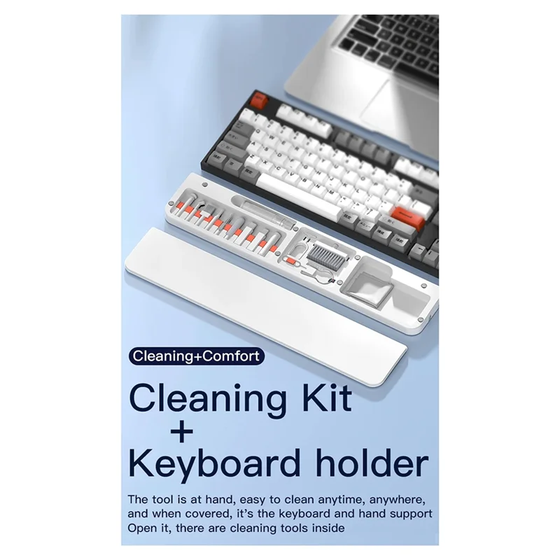 New QS22 With Cleaning Tools Keyboard Wrist Rest Pad Soft Foam Office Work Game Pad Cleaner Kit