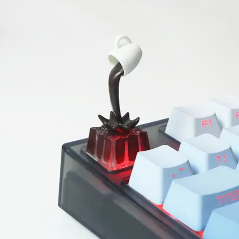 JKDKeys Stream Coffee Resin Keycaps Backlit Customizable ESC Mechanical Keyboard Creative Gift Original Design‌