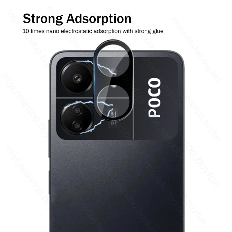 3D Curved Tempered Glass Camera Protector Cover For Xiaomi Poco C65 Redmi 13C 4G Lens Case Poxo Little PocoC65 C 65 65C Redmi13C