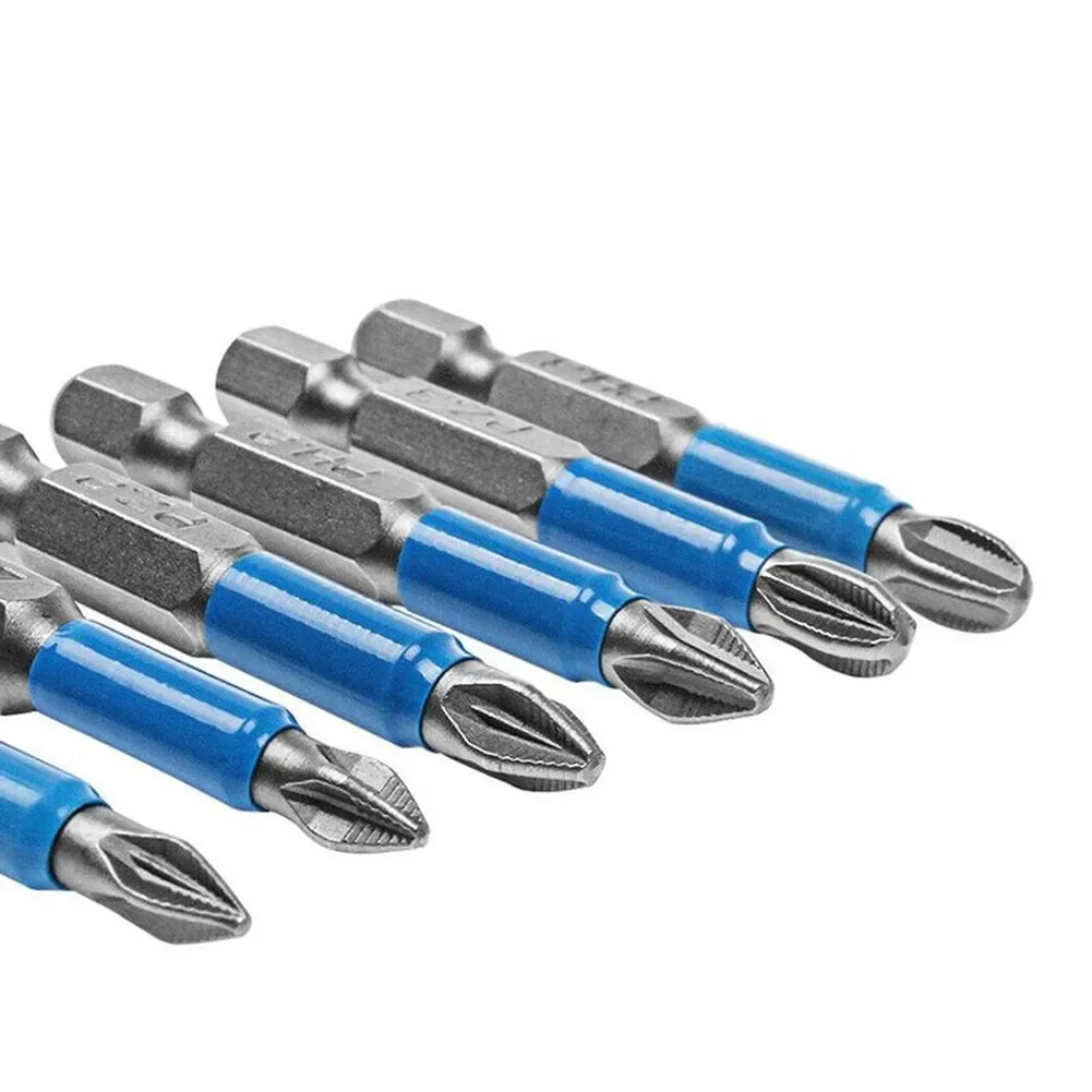 6Pcs Non-Slip Magnetic Screwdriver Bit Set 50mm 1/4 Hex Shank Phillips/Cross Head Screwdriver Drill Bit PH1/PH2/PH3/PZ1/PZ2/PZ3