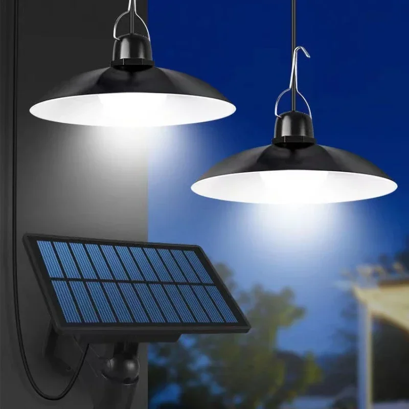 Plafonnier LED solaire avec télécommande, éclairage d'extérieur, lumière blanche ou chaude, idéal pour un jardin, 62 unités