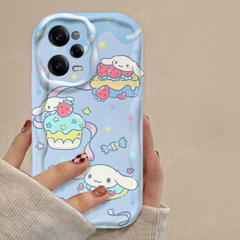 Hello Kitty Cinnamoroll Wave Case For Xiaomi Redmi Note 13 12 11 Pro Plus 4G 5G 12S 11S 10 10S 9 9S 8 13C 12C 10C Turbo 3 Cover