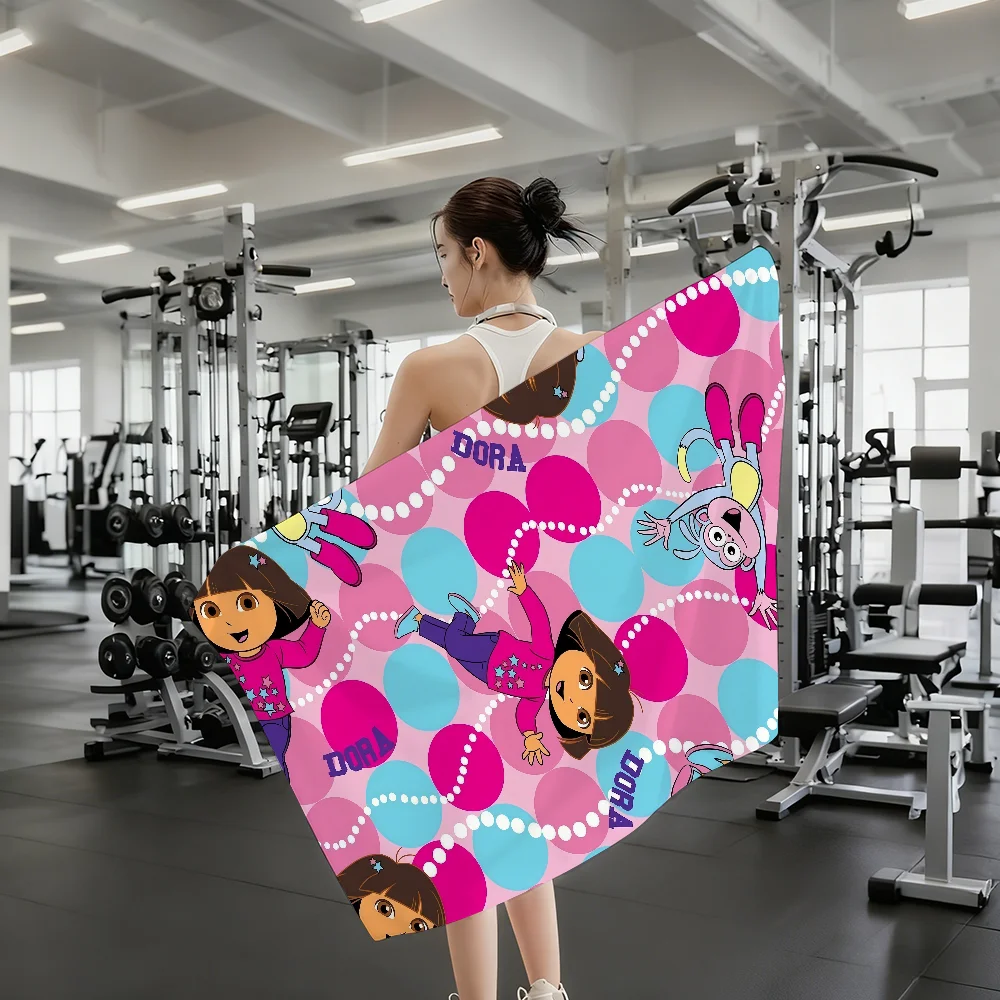 Cartoon D-Dora-S the E-Explorer Cute Towel Shower Sauna Travel Spa Quick Dry Gym Accessories Soft Large Beach Towels
