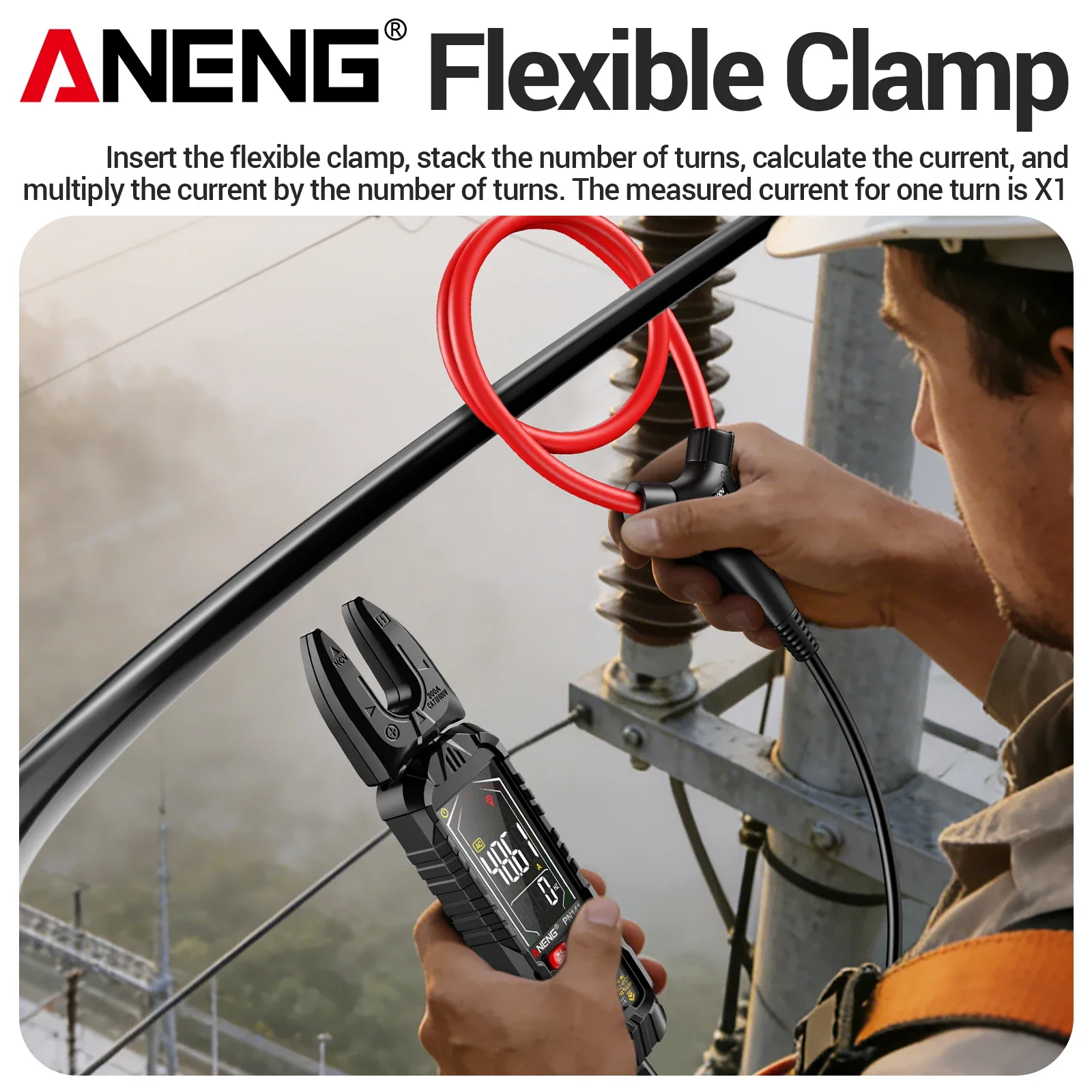 ANENG PN141 Digital Clamp Meter True RMS AC DC Current Voltage Tester NCV Live Wire VFC Temperature Capacitance Frequency Test