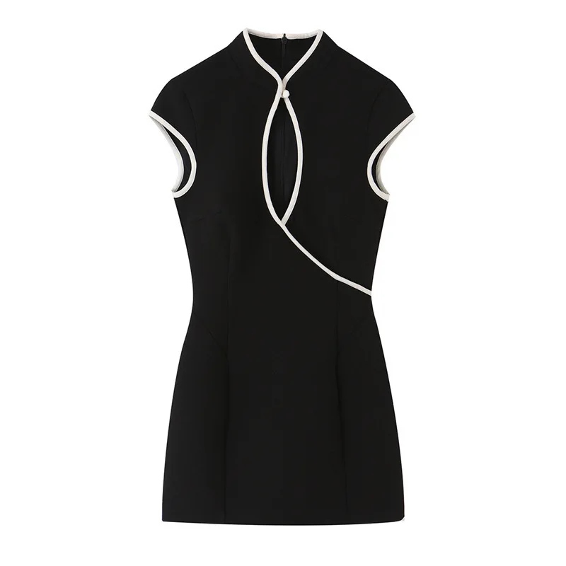 Damen Ärmelloses Kleid 2026 Sommer Sexy Ausgeschnittenes Bodycon Kurzkleid High Street Schlankes Party Club Elegantes Abend-Minikleid – Detail 6