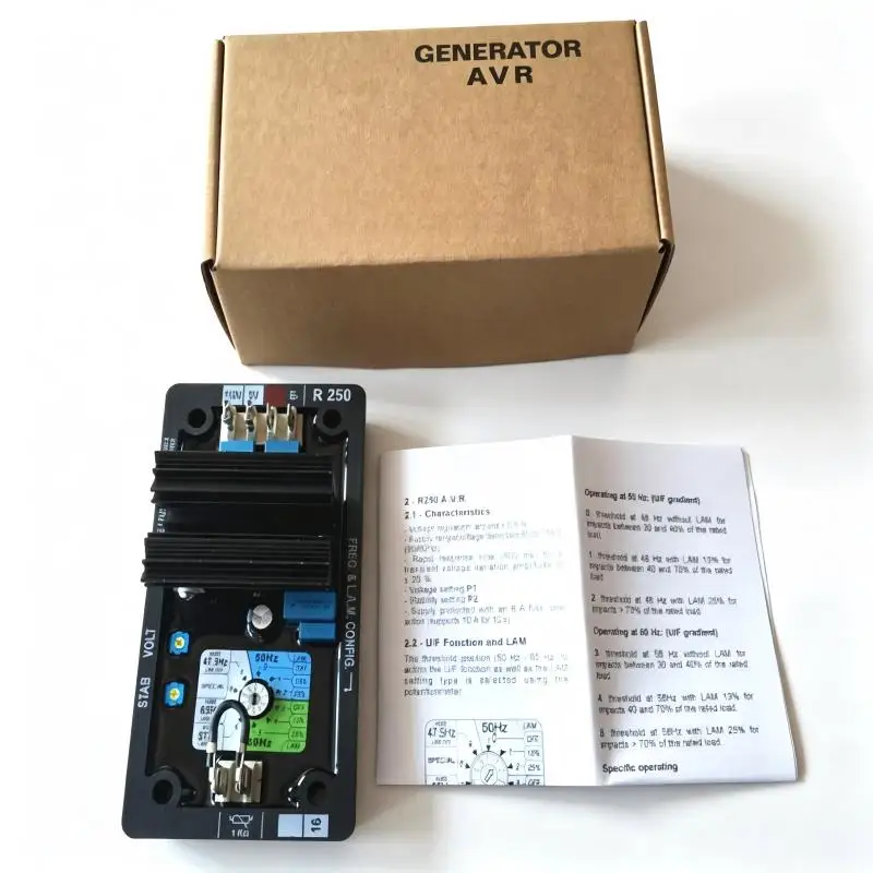 R250 Automatic Voltage Regulator AVR Generator Parts Brushless Alternator Regulator Module Adjustable