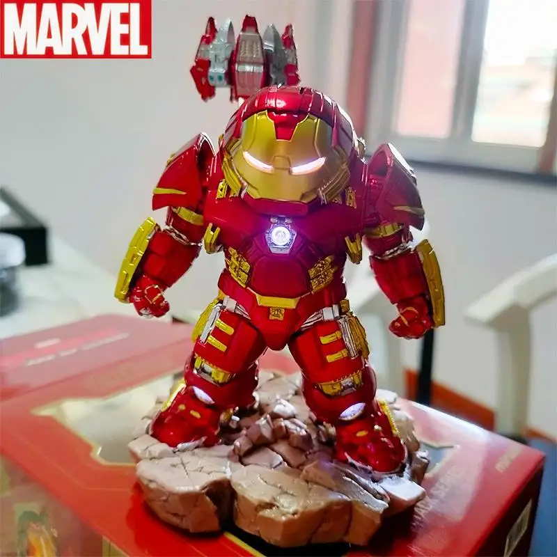 

In Stock Original Genuine Beast Kingdom Iron Man Marvel Avengers Mea-028 Hulkbuster Q Version Movable Luminous Model