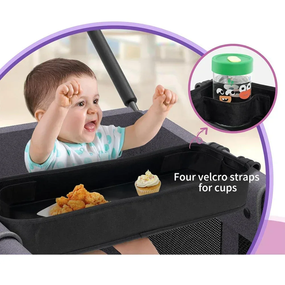 Stroller Snack Tray Multifunctional Tray Rack For Wagon Pushchair Snack Table Plate Camping Cart Portable Storage Tray Accessory