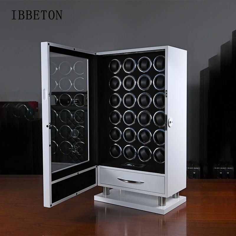 Mechanical Automatic Rotation Device Watch Box, Luxury Watch Winder with LCD Screen Fingerprint Unlocking Drawer Box