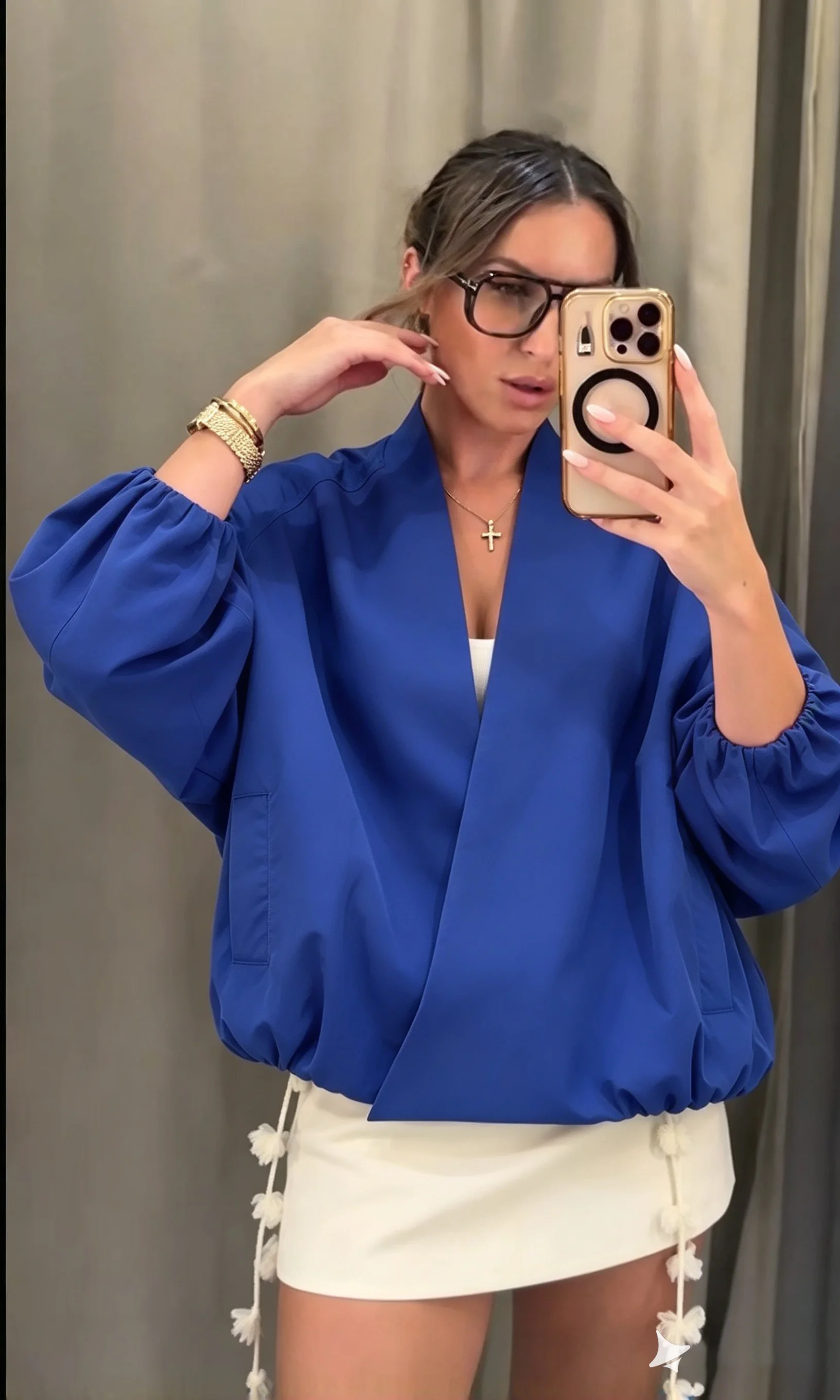 Women Fashion Blue Bomber Jackets Spring Autumn Female V-Neck Loose Short Coats Lady Casual High Streetwear Red Pilot Jackets