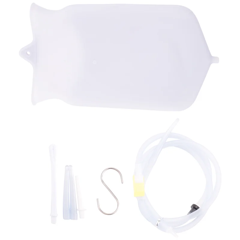 

-A12R 2000Ml Constipation Flusher Feminine Hygiene Enema Bag Sets For Colon Cleansing Silicone Hose Health Anals Vaginas Cleaner