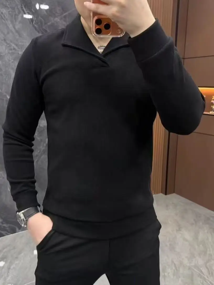 

Men's Long Sve Sweatirt Comfortable Warm Heavy Du Stand Fit Casual Wear Polyester Cotton Blend Winter Faion