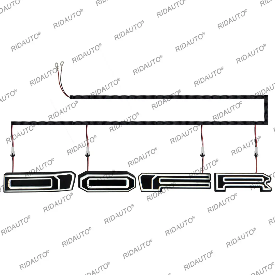 White LED Glowing Lighted Incandescent 4 Letter for Modified Raptor Grill Grille For RANGER 2015-2021 T7 T8 DIY Luminous Upgrade