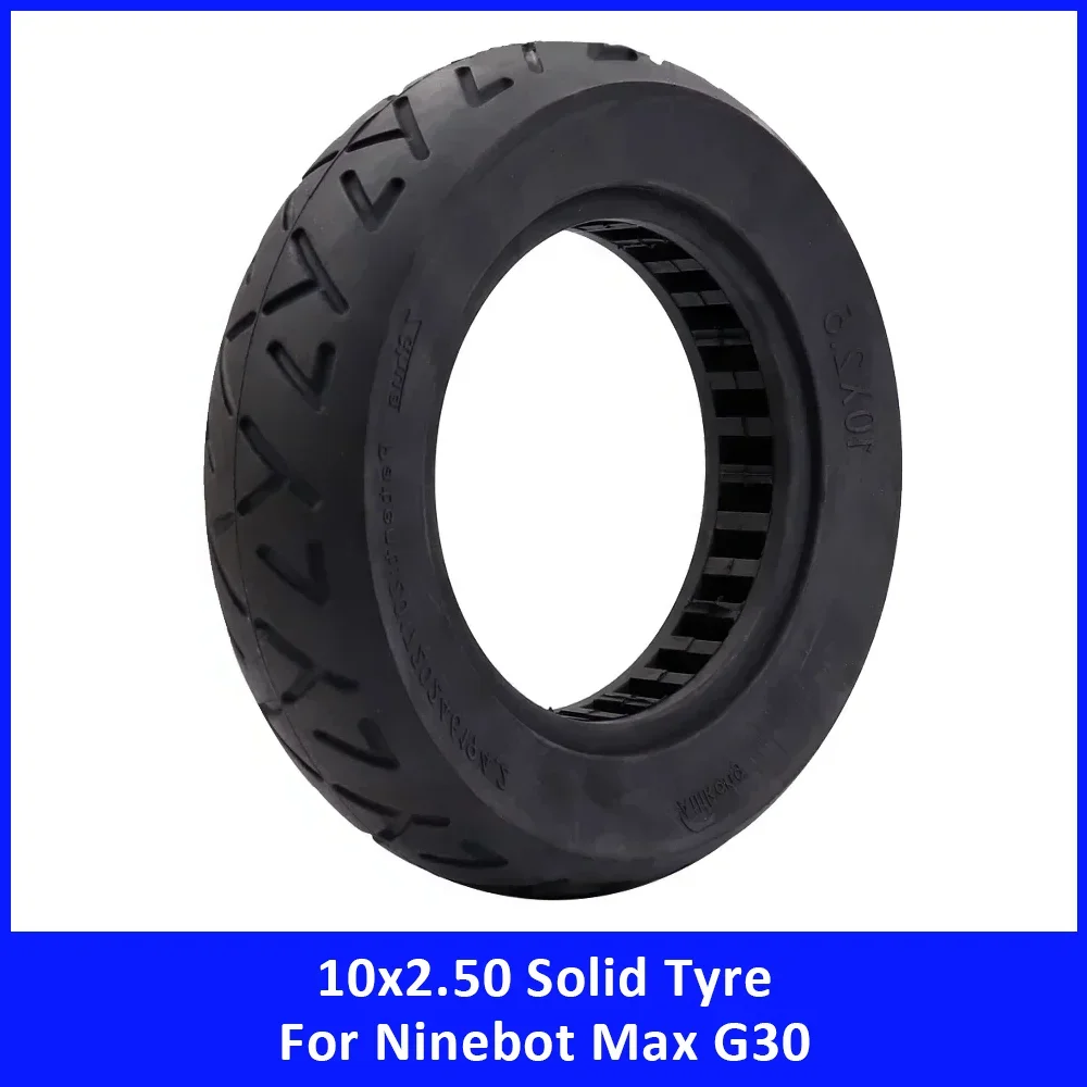 

10-дюймовая цельнолитая шина 10x2.50 для Ninebot Max G30, бескамерная, амортизирующая, для замены передних и задних колес, аксессуары для электросамокатов