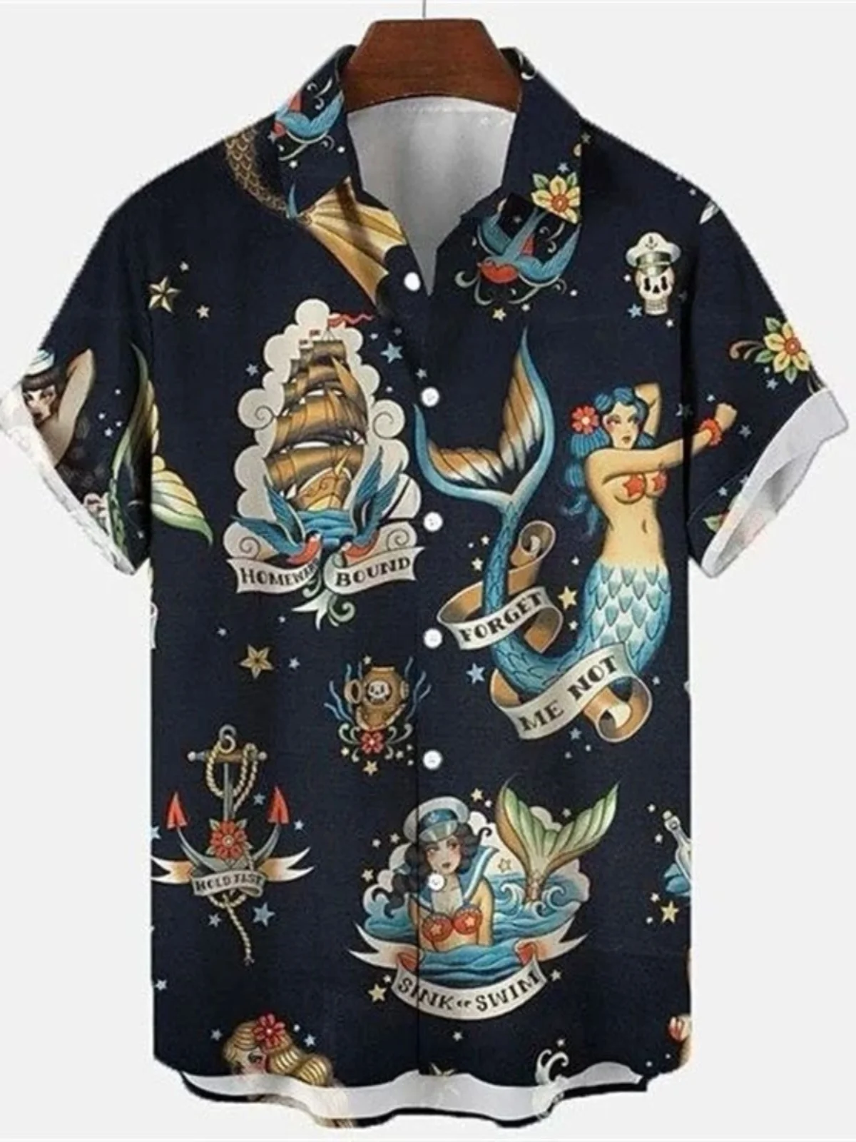 

Мужской дышащий повседневный летний топ с 3D цифровым принтом, молодежный свободный крой на пуговицах