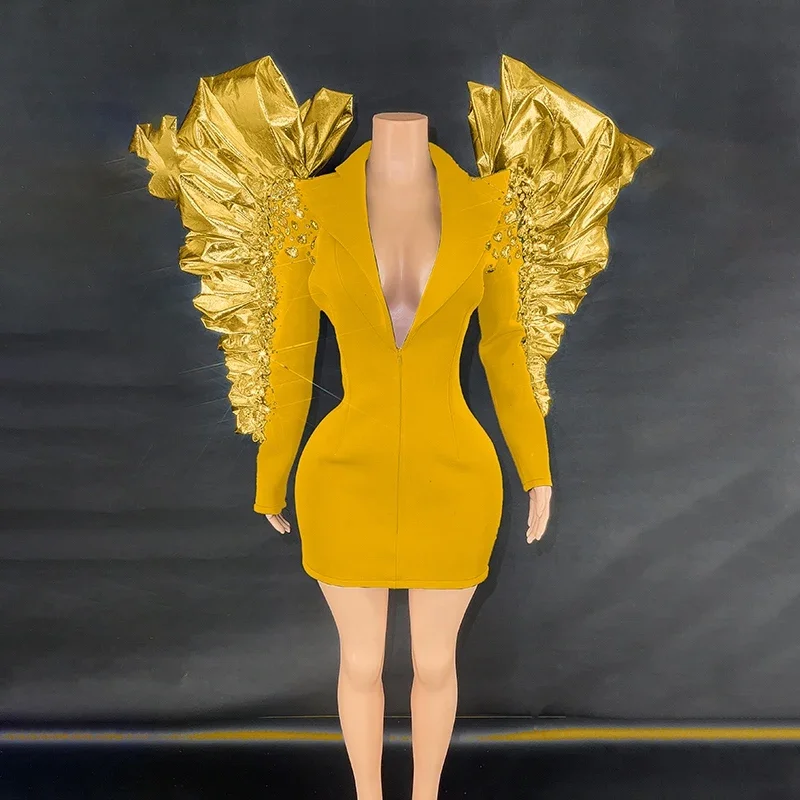 Sukienka balowa damska z przesadnymi kryształkami na ramionach, wiele kolorów, strój wieczorowy na imprezę, kostium sceniczny na wybieg, kostiumy Gogo, suknia XS7500