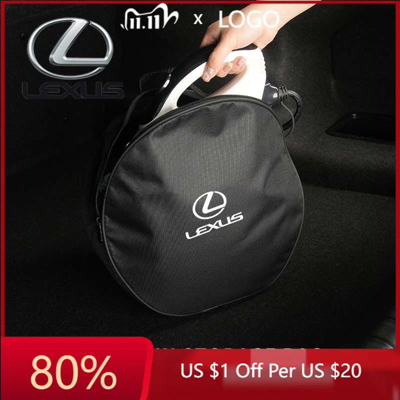 

2026 Hot Interior Stickers Car EV Charging Cable Storage Bag Car Charger Plugs Organizer Carry Bag For Lexus ES CT GS NX IS250 C