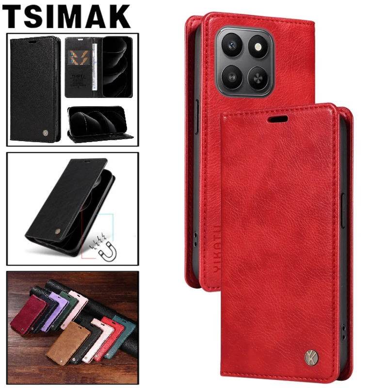 Leder-Flip-Wallet-Hülle für Honor 400 Smart 200 Pro 300 Ultra Magnetische Halterung Schutzhülle für Huawei Honor 400 Lite Honor400 Fundas