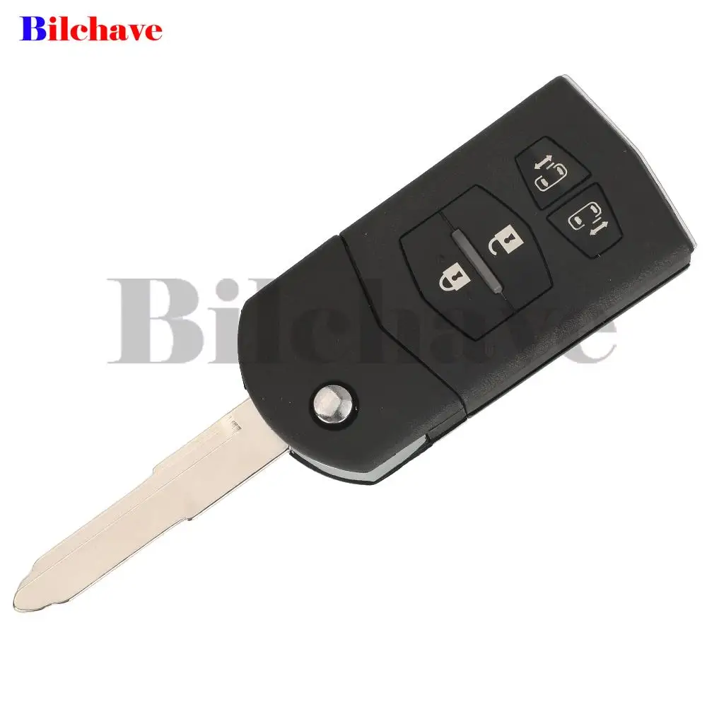 jingyuqin 4 Buttons Flip Car Key Shell For Mazda 2 3 5 6 M5 M6 CX-5 CX-6 2004+ Folding Auto Case Housing Replacement MAZ24