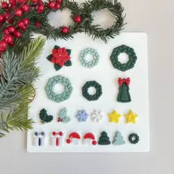 Christmas theme pattern Shape Mini INS Polymer clay mold Clay knife DIY earrings jewelry decoration