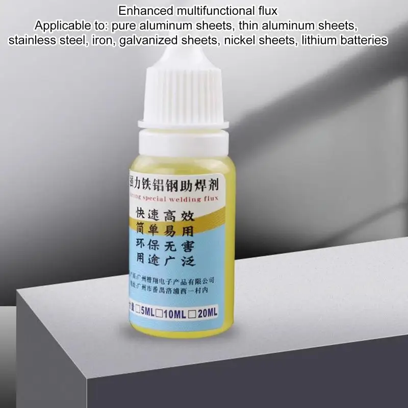 

0.33oz Soldering Agent No-clean Waterless Flux Stainless Steel White Steel Plate Iron Battery Welding Liquid Flux Durable Solder