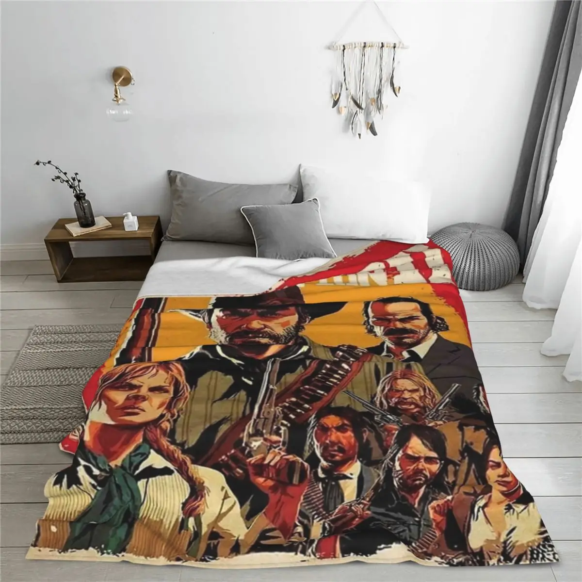 Red Dead Redemptions Blankets Coral Fleece Plush 2024 Game Arthur Morgan Ultra-Soft Throw Blankets for Home Couch Bedroom Quilt