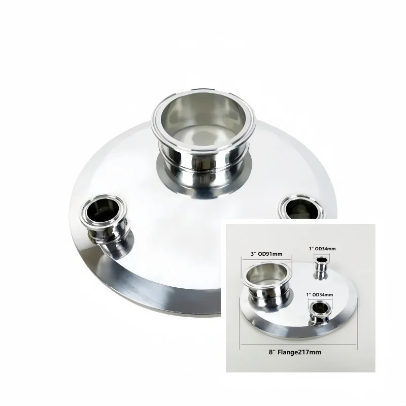 3A  8inch  Ferrule217mm Tri-clamp Extraction Flat Cover/Cap With Ferrule 3