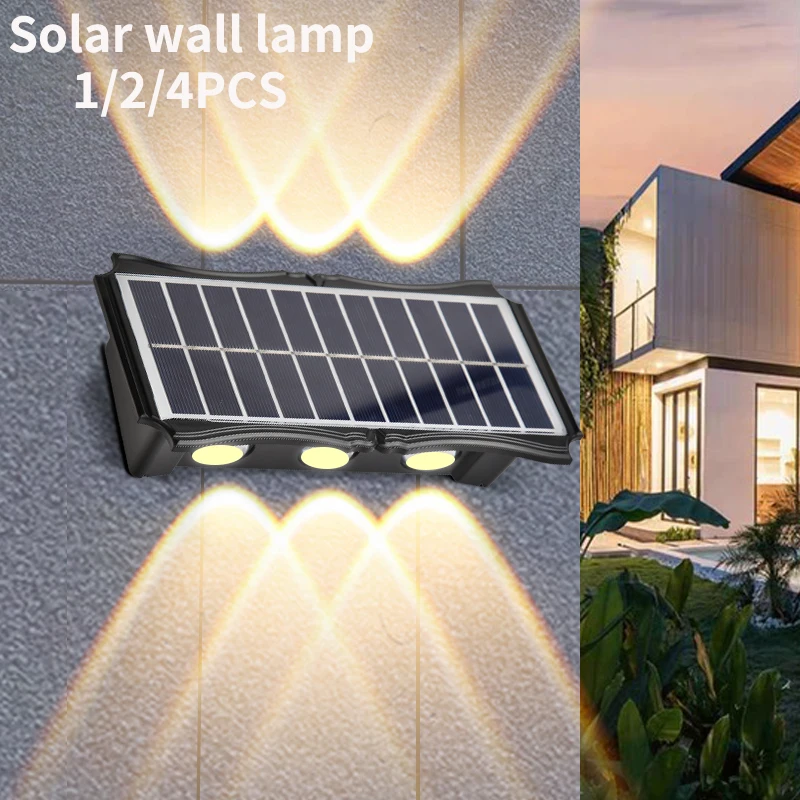 Sensor de luces solares LED para exteriores, luz Solar impermeable para el hogar y el jardín, accesorio de pared, lámpara Solar luminosa hacia