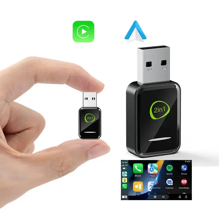 

In stock Wireless Carplay Adapter 2 in 1 Function Wireless Carplay Ai Box Mini Smart Easyconnect USB Dongle Car Play Box