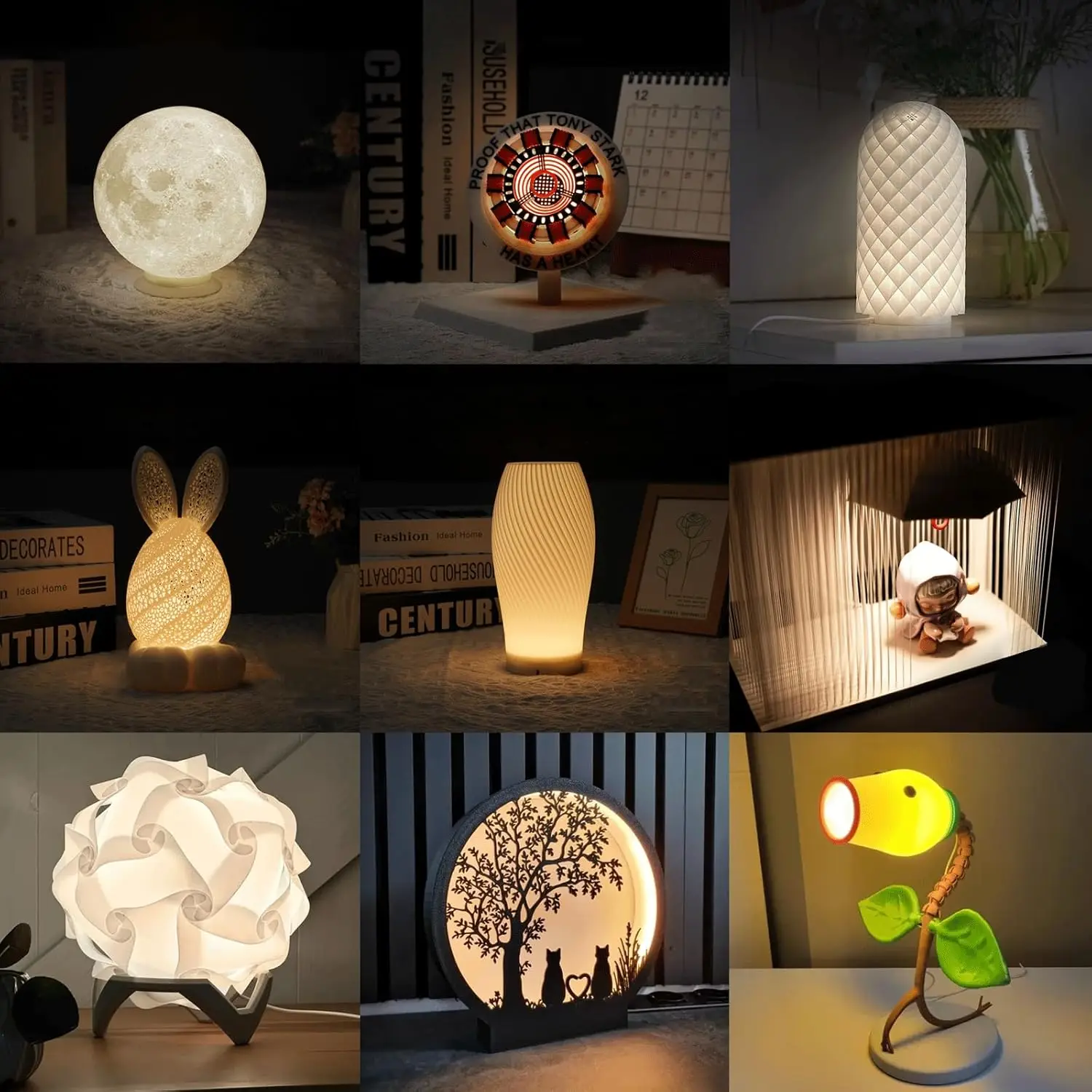 3D Printer LED Lamp For Bambulab A1/A1 Mini,P1P/P1S,X1/X1C/X1E 3D Printer Makerworld MH001 Creative Model LED Warm Light
