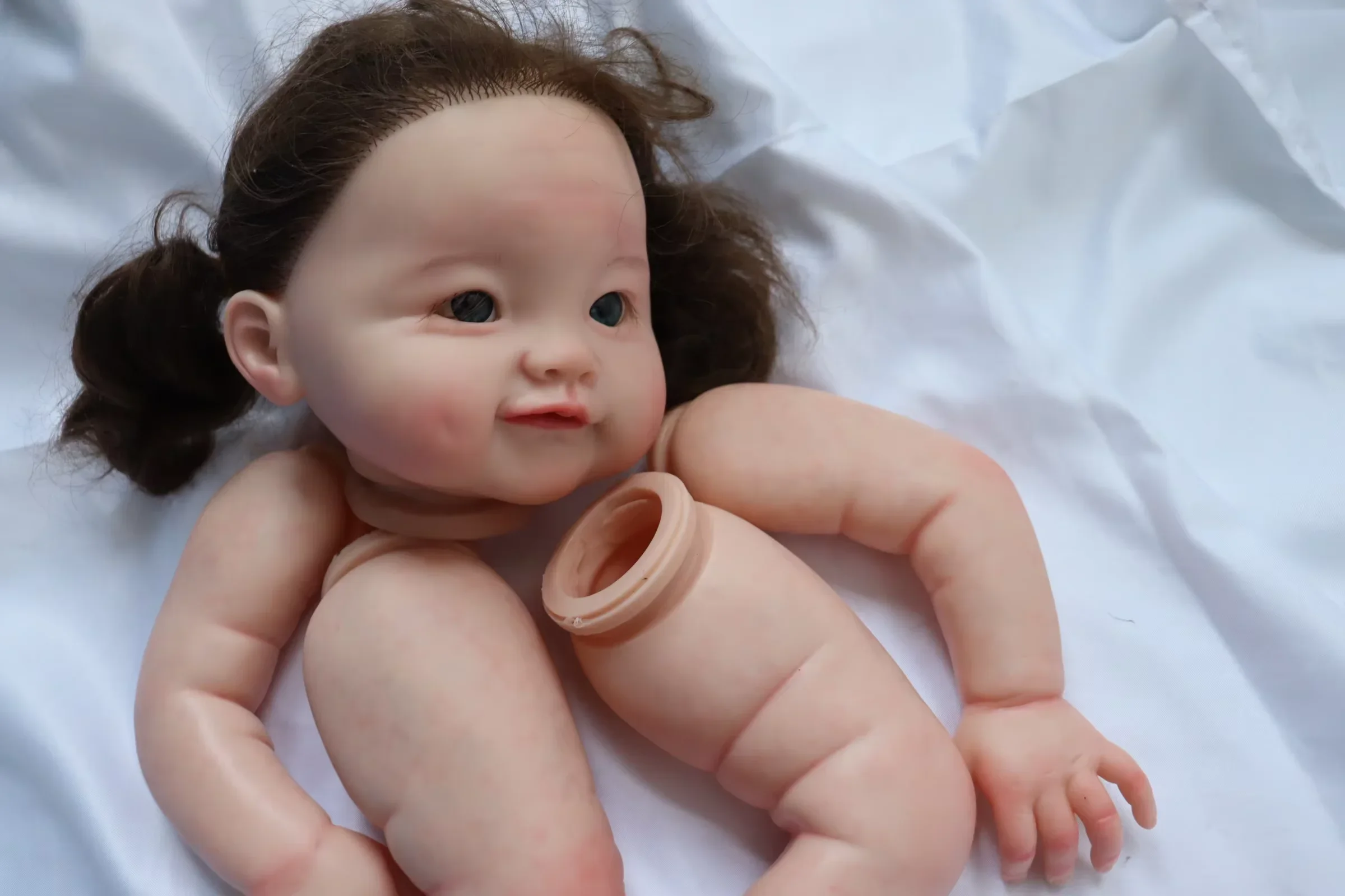 SINO-BB Customized Limited Supply 20inch Reborn Baby Naomi With Hand-Rooted Hair Painted Kit DIY Part With Cloth Body