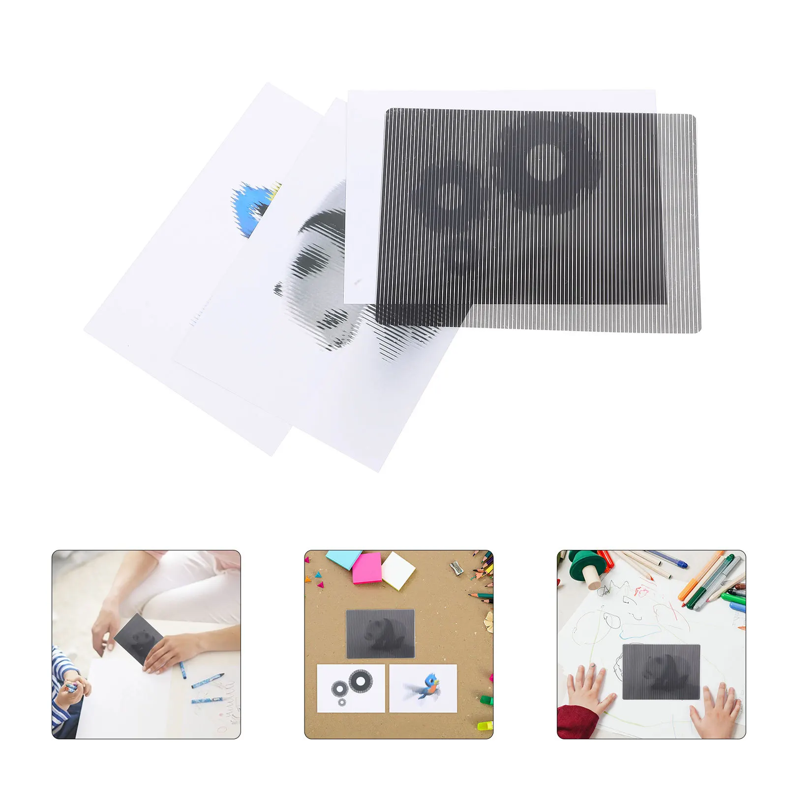 

1Sets Grating Animation Stripe Stem Science Kit Early Education DIY Project Kids Visual Illusion Experiment Stem Kits