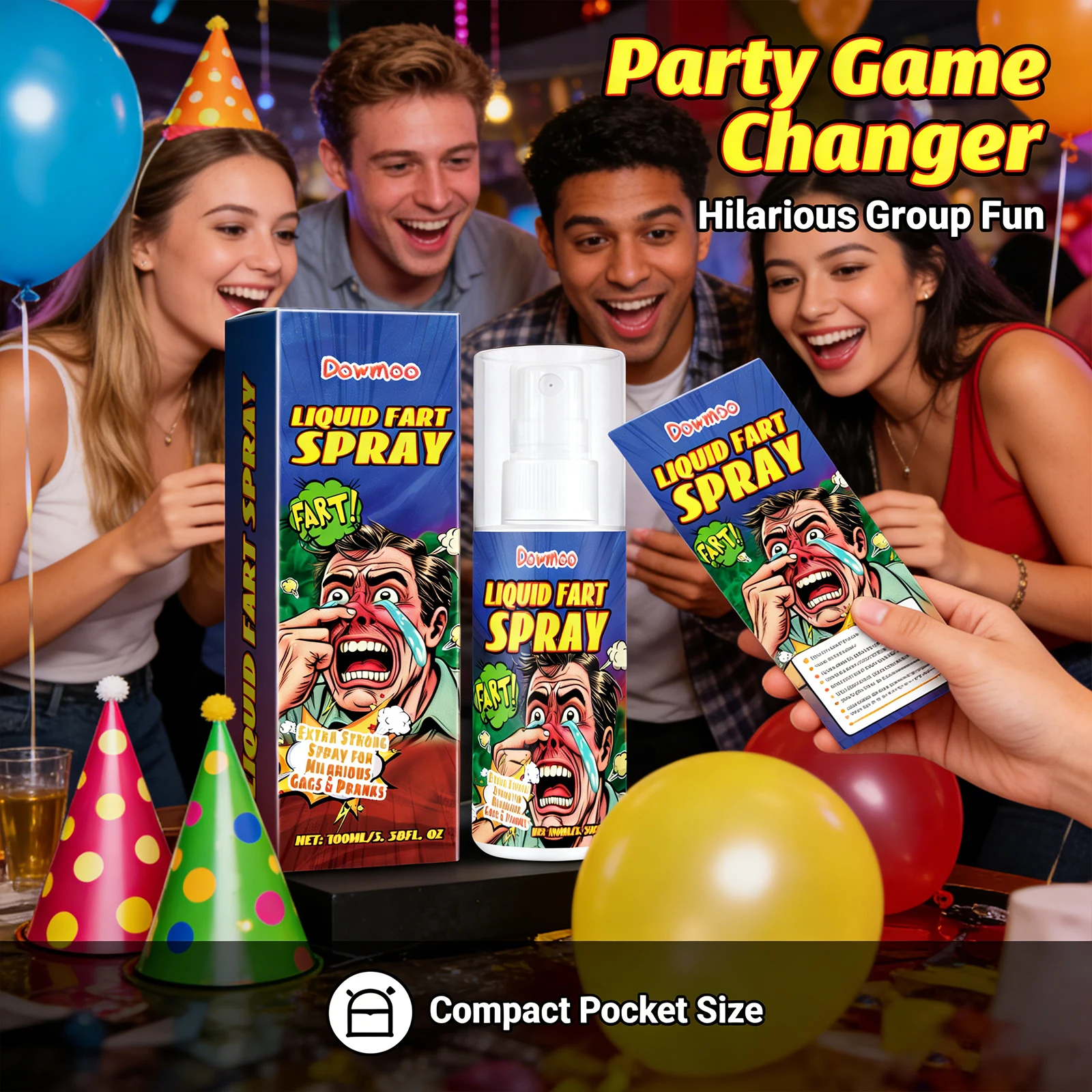 Dowmoo Liquid Fart Spray Fake Poop Scent Stink Ass-Smelly Stinky Gas Prank Toy Jokes Atmosphere Smelly Fart Spray Party Supplies