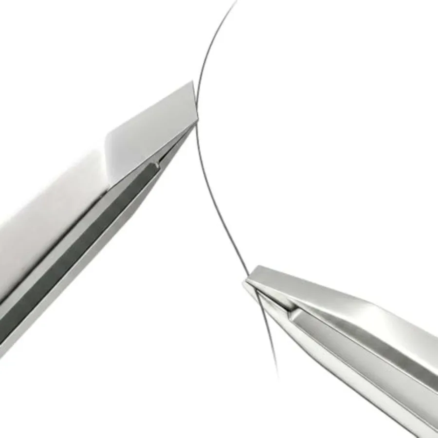 2 Pack Precision Tweezers for Women Facial Hair, Slant Tip and Flat Tip Eyebrow Tweezers Set, Professional Stainless Steel Pluc