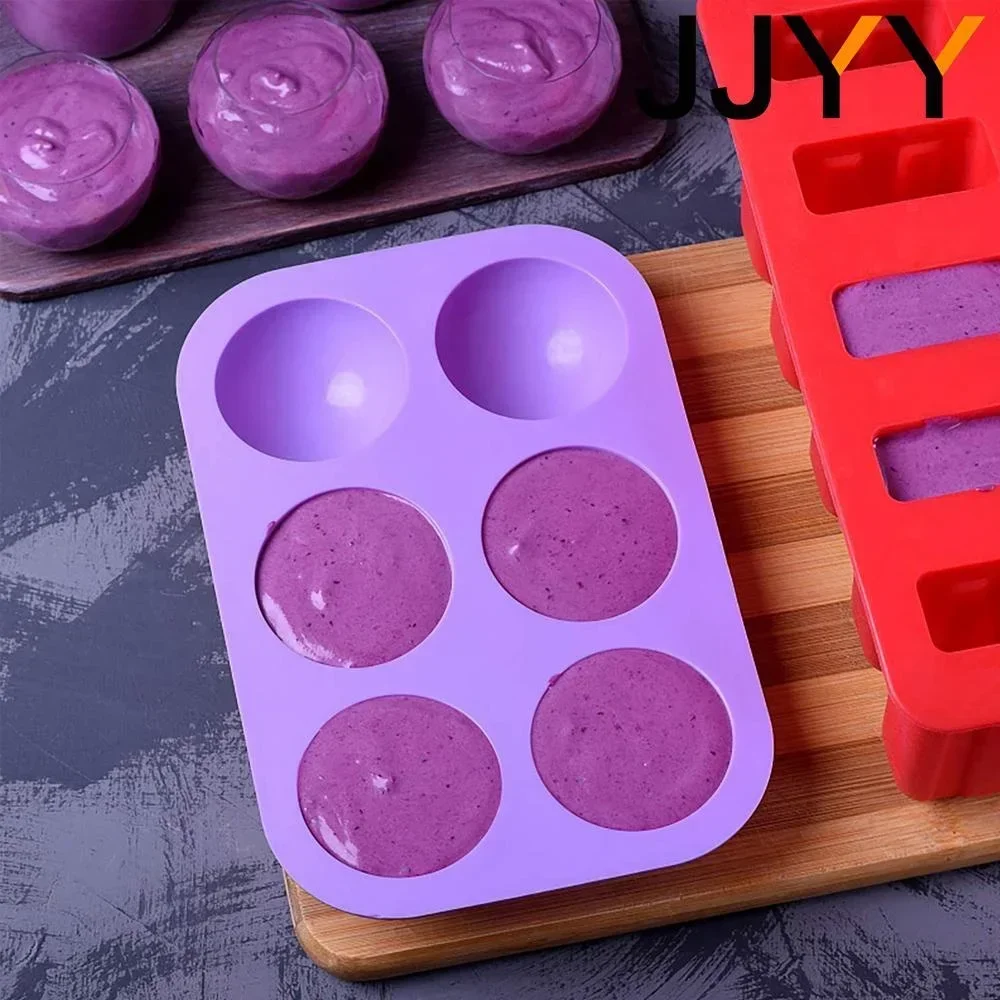 JJYY Silicone 6 Holes Pudding Mould Hot Cocoa Mould Chocolate Ball Mould Silicone Baking Moulds