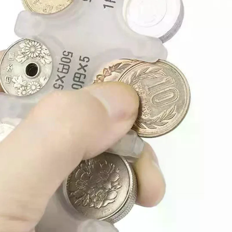 Colourful Transparent Coin Clip Organizer Small Wallet Loss Prevention Clip Japanese Currency Sorting Travel Portable Card Case