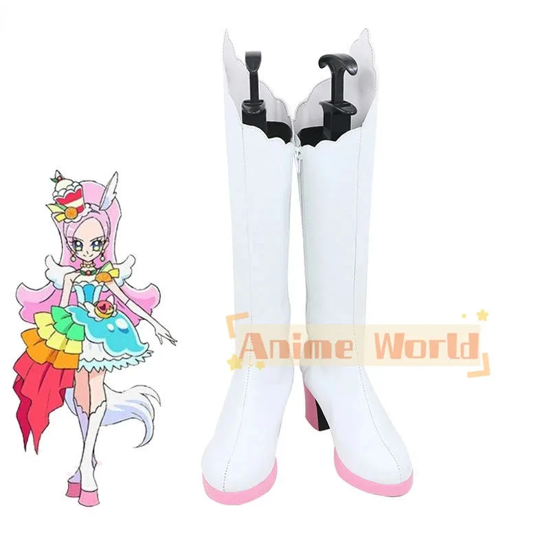 

Kirarin Kira Обувь для косплея Аниме KiraKira Pretty Cure A La Mode Косплей Обувь из искусственной кожи Сапоги для вечеринки на Хэллоуин Опора на заказ